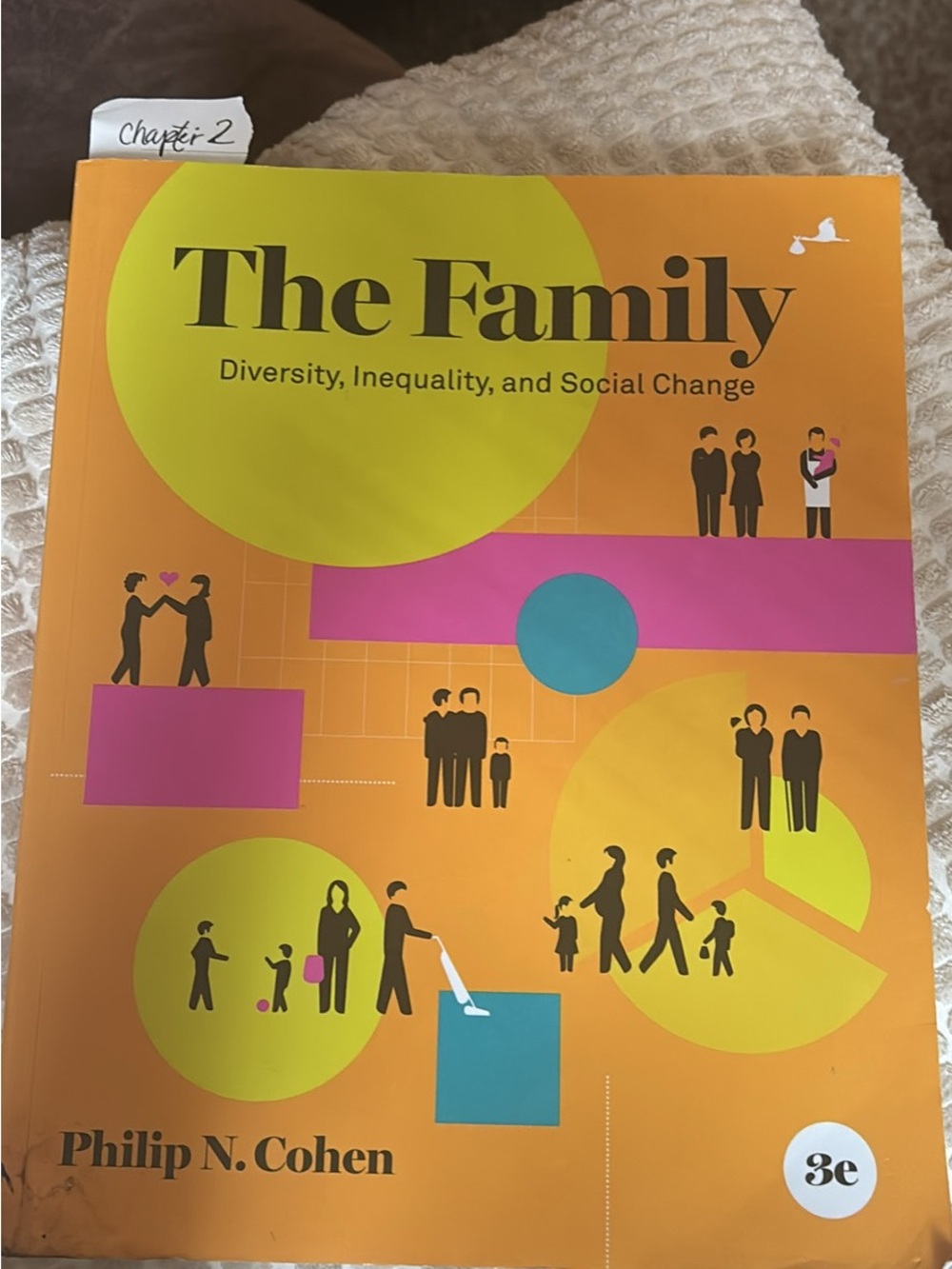 The Family Textbook by Philip N. Cohen - Bright Orange Cover